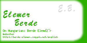 elemer berde business card